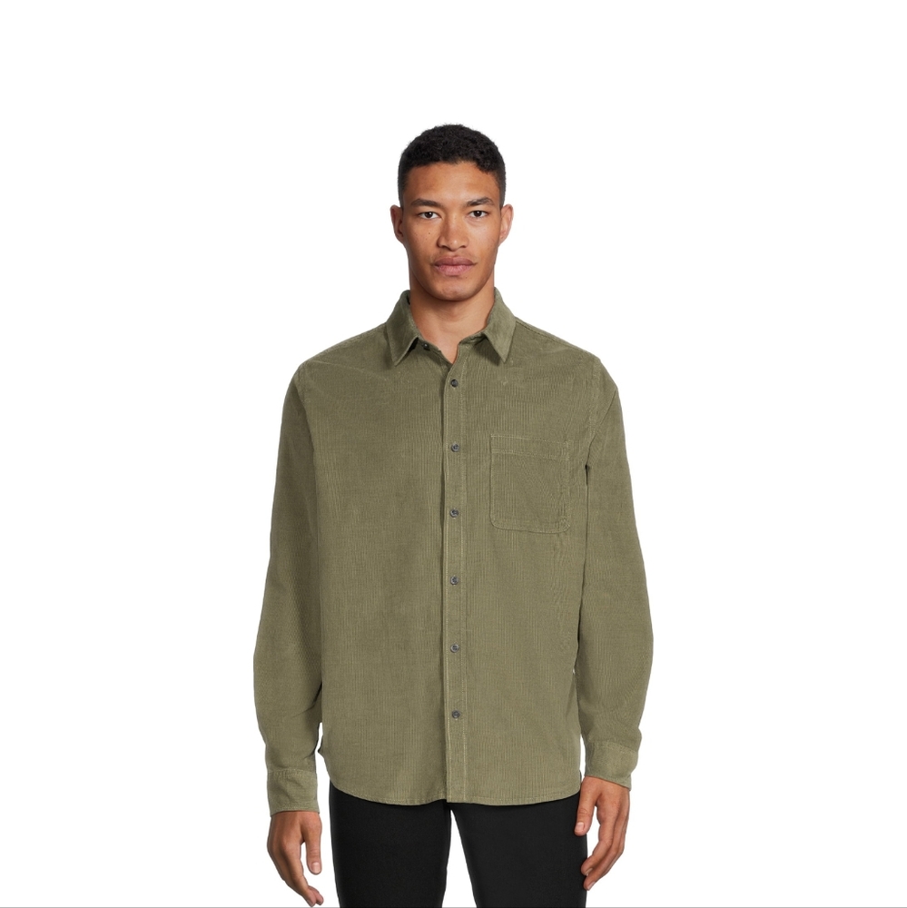 George Men's Corduroy Shirt with Long Sleeves,